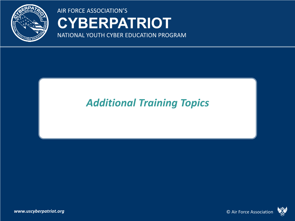 Cyberpatriot National Youth Cyber Education Program