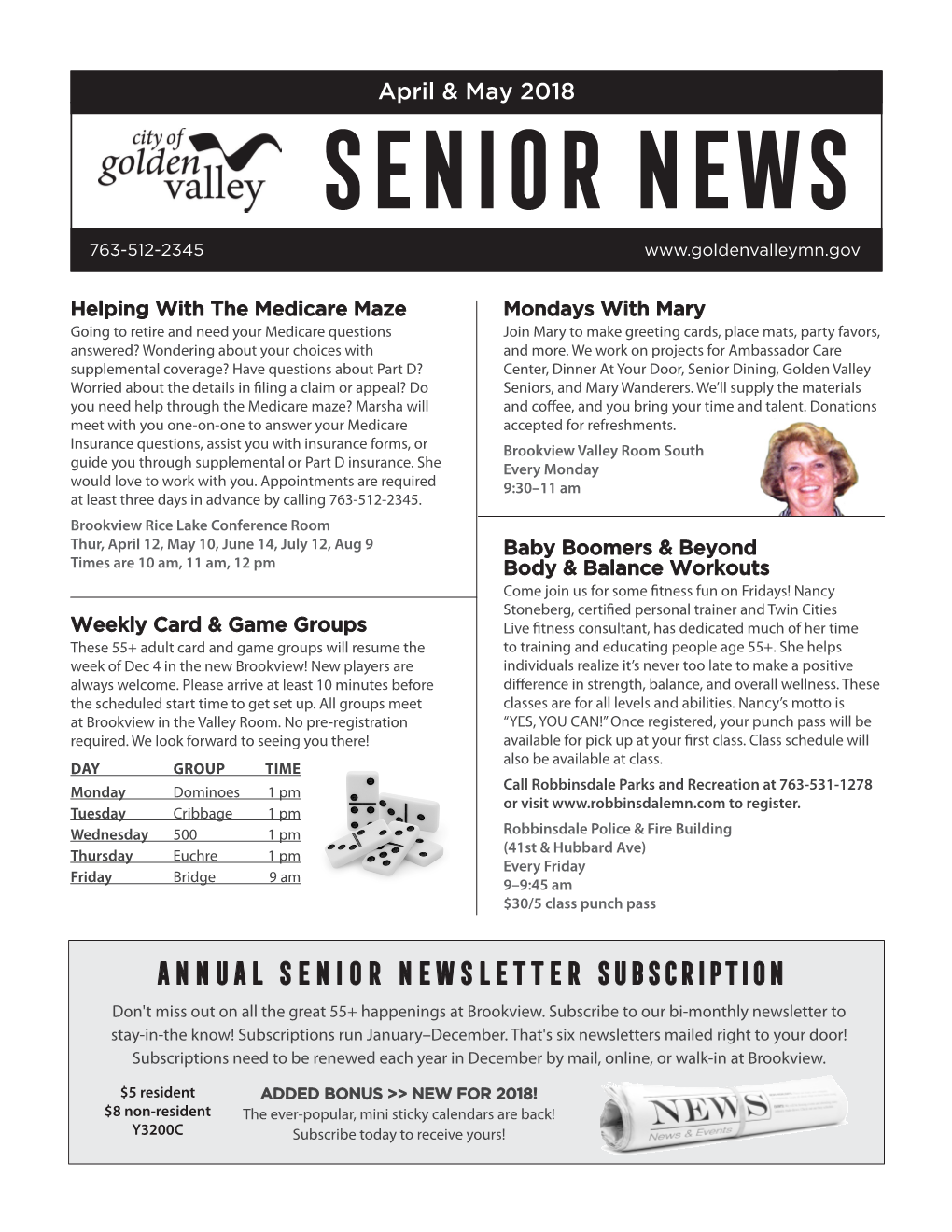 Senior News 1 Senior News 763-512-2345