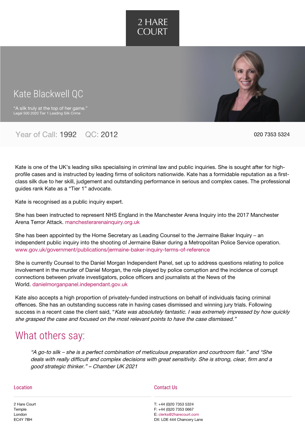 Kate Blackwell QC
