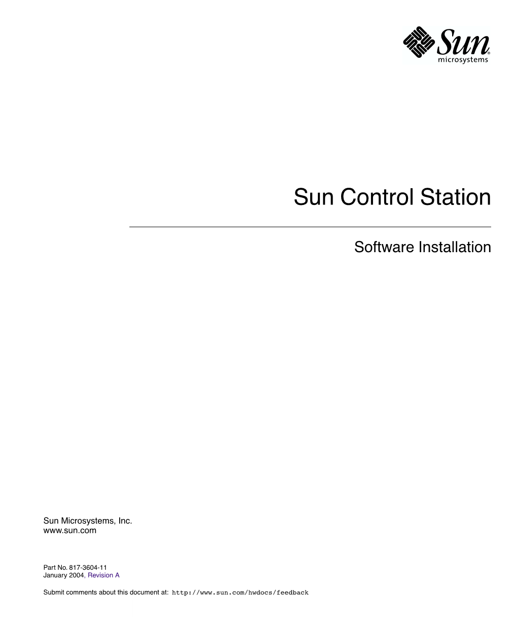 Sun Control Station Software Installation