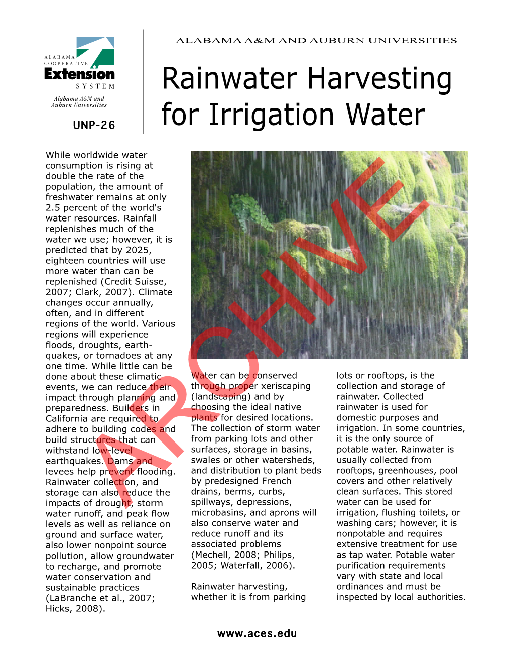 Rainwater Harvesting for Irrigation Water 3 Leaves and Acorns from the Water Source Prior to Entering the First Flush Diverter