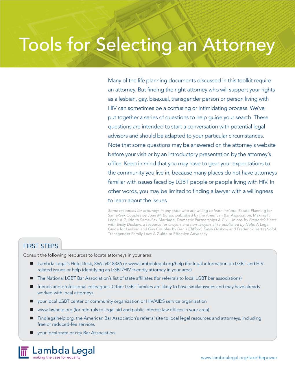 Tools for Selecting an Attorney