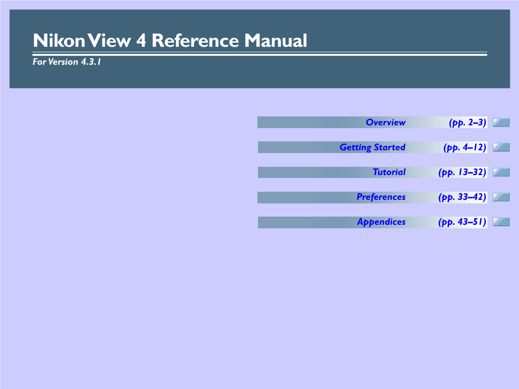 Nikon View 4 Reference Manual for Version 4.3.1
