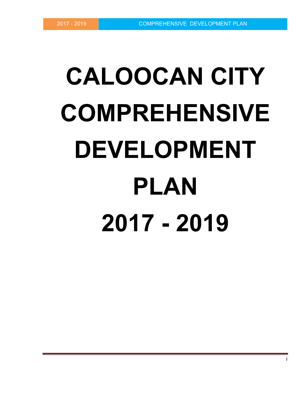 Caloocan City Comprehensive Development Plan 2017-2019