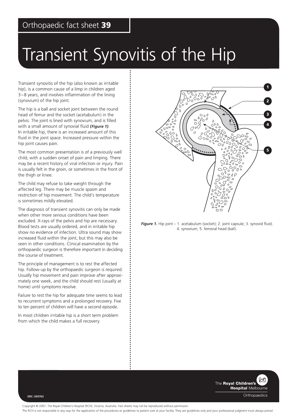 Transient Synovitis of the Hip