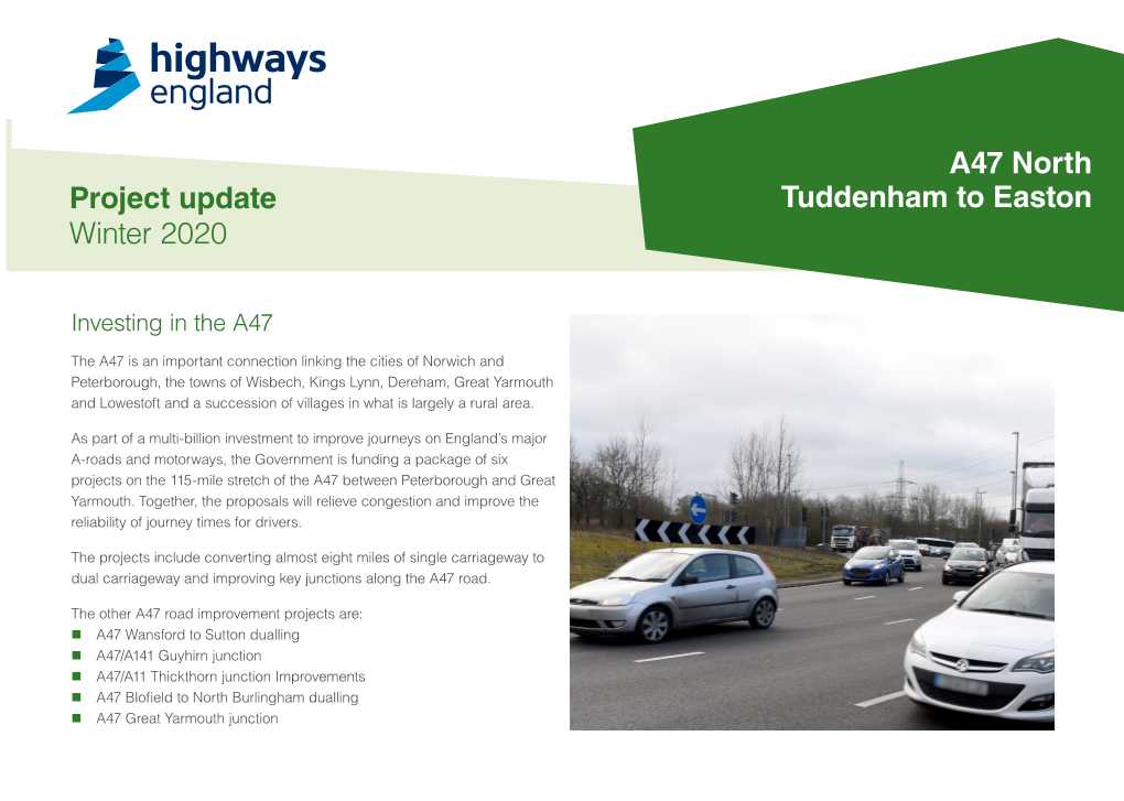 A47 North Tuddenham to Easton Project Update Winter 2020