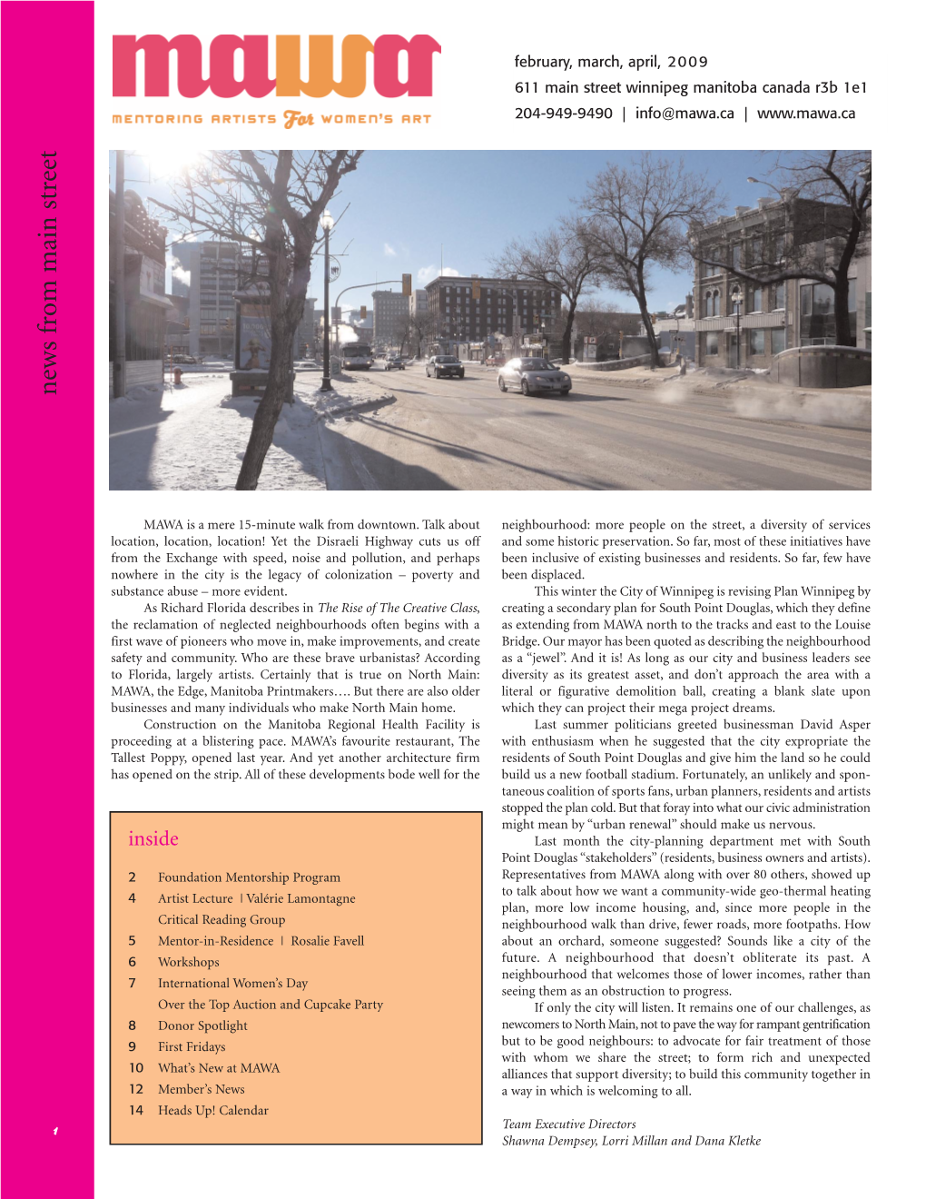 MAWA Newsletter, Spring 2009