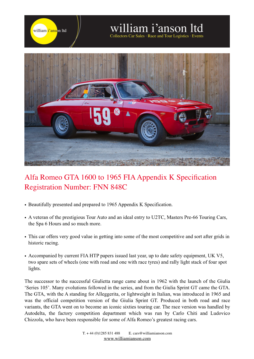 1965 Alfa Romeo GTA.Pages