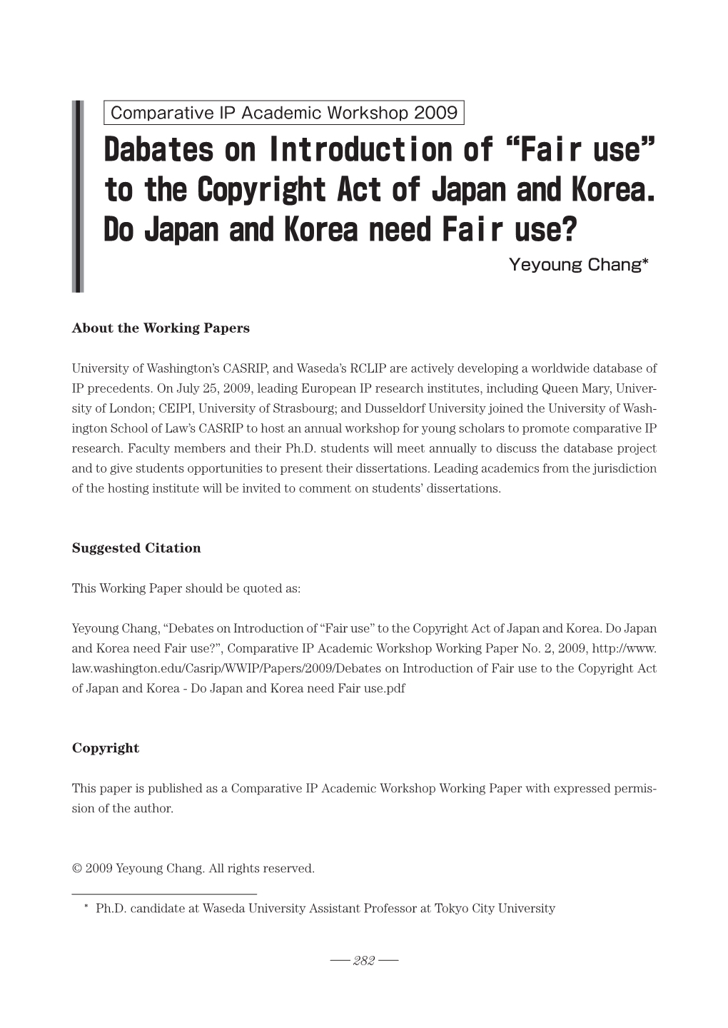 Fair Use” to the Copyright Act of Japan and Korea