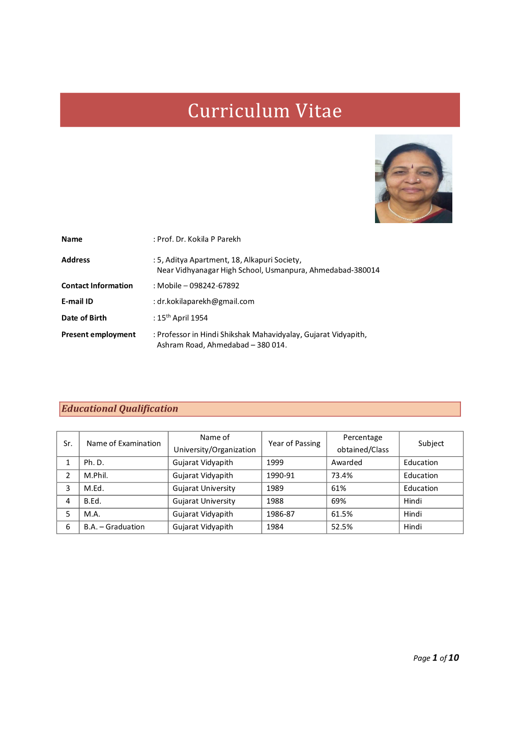 Curriculum Vitae