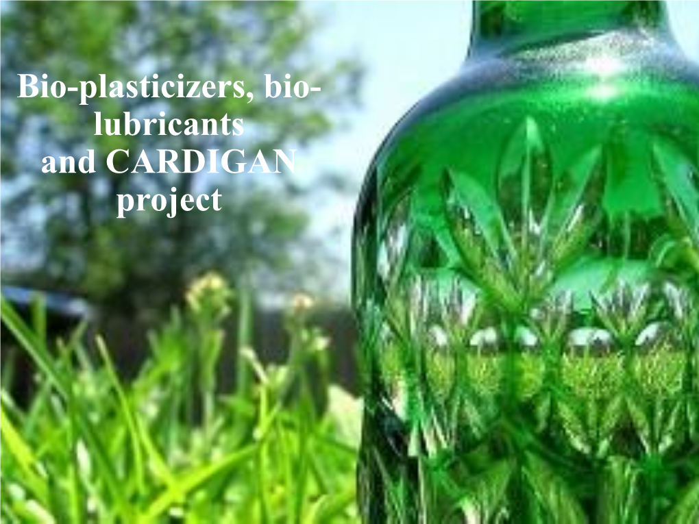 Bio-Plasticizers, Bio- Lubricants and CARDIGAN Project Bioplastics Market