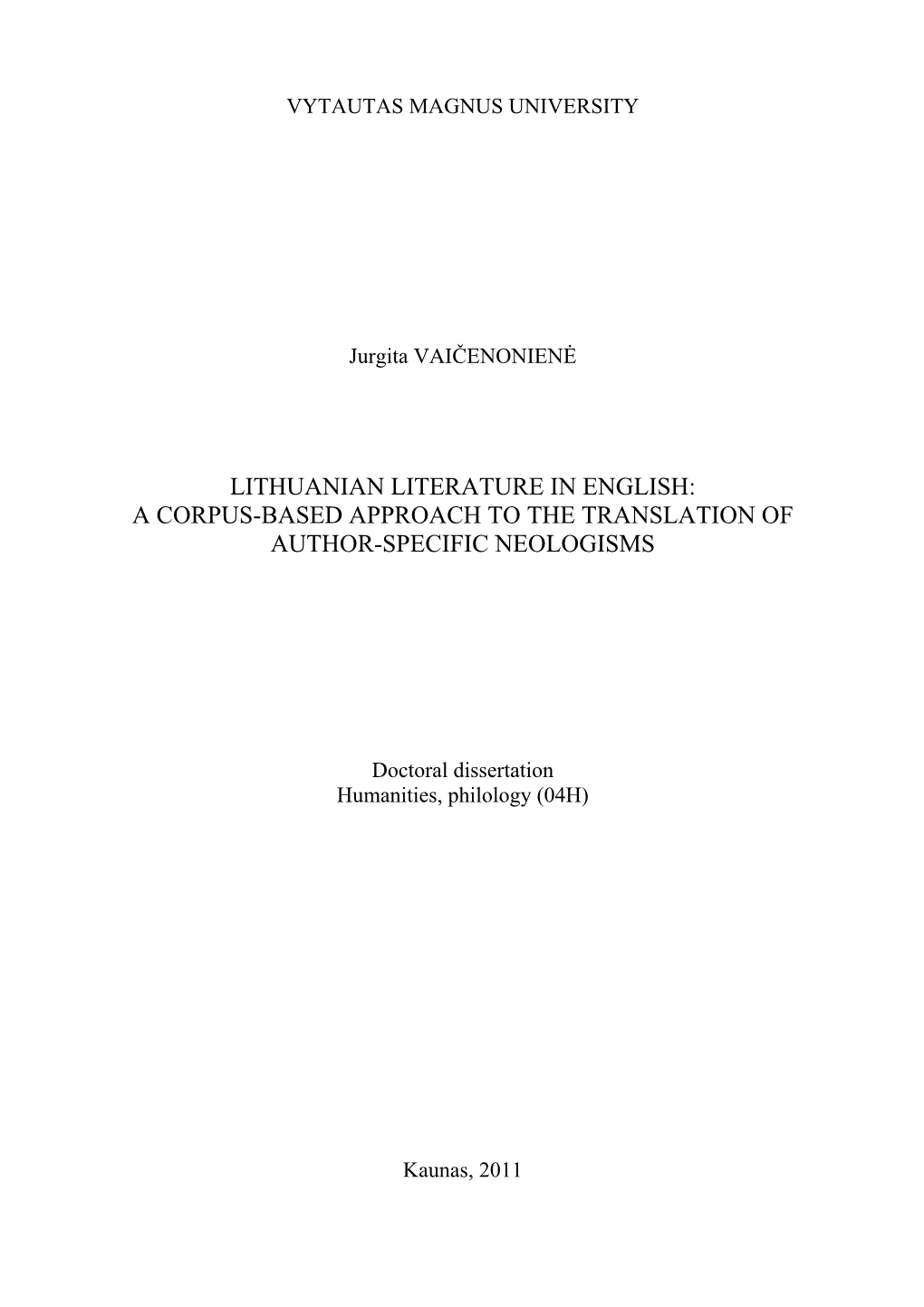 A Corpus-Based Approach to the Translation of Author-Specific Neologisms