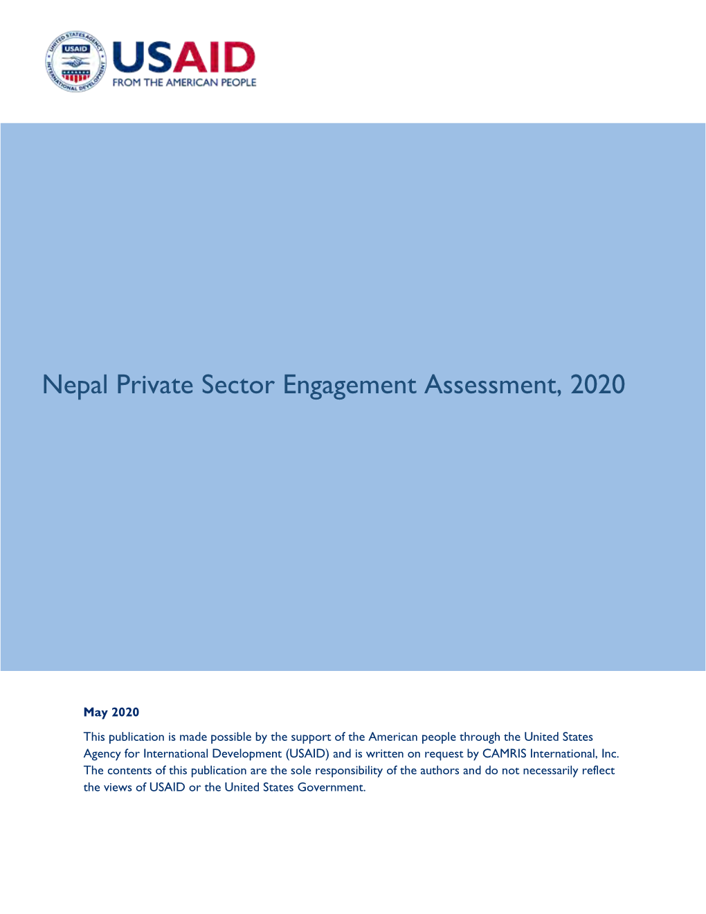 Nepal Private Sector Engagement Assessment, 2020