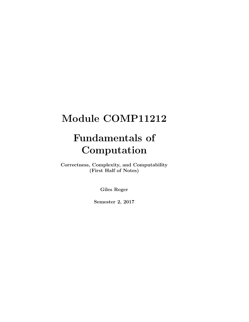 Module COMP11212 Fundamentals of Computation