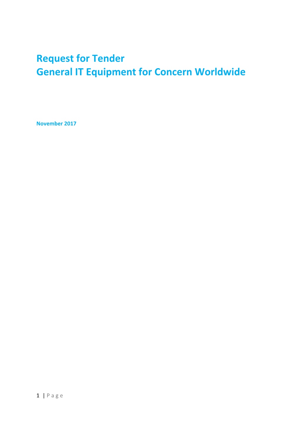 General IT Equipment for Concern Worldwide