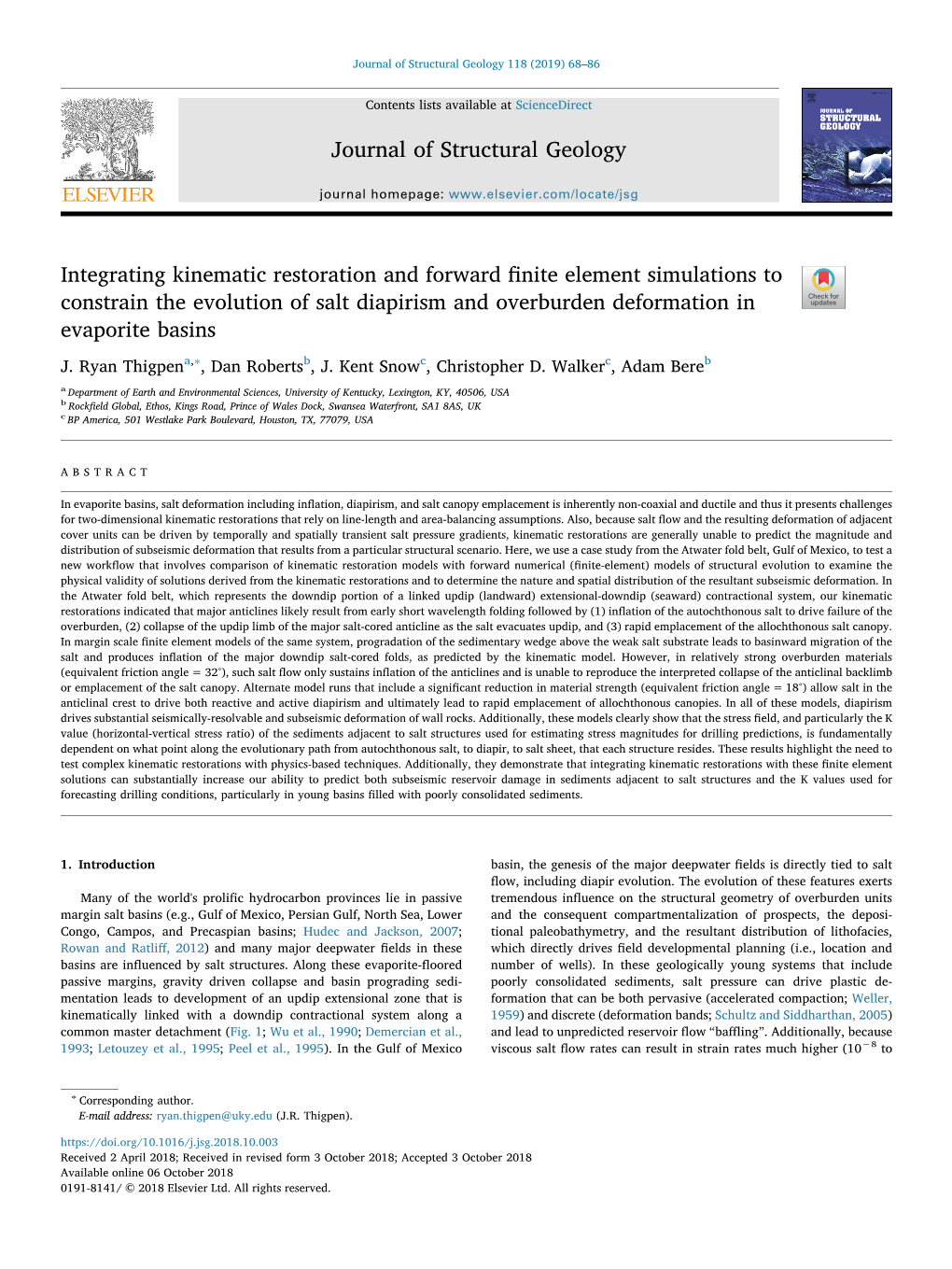 Integrating Kinematic Restoration and Forward Finite Element Simulations To