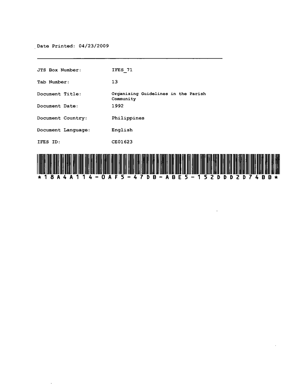 Iu * 1 8~I~ a Parish Pastoral Council for Responsible Voting (Ppc-Rvi