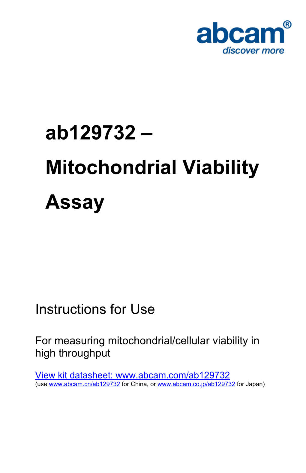 Mitochondrial Viability Assay