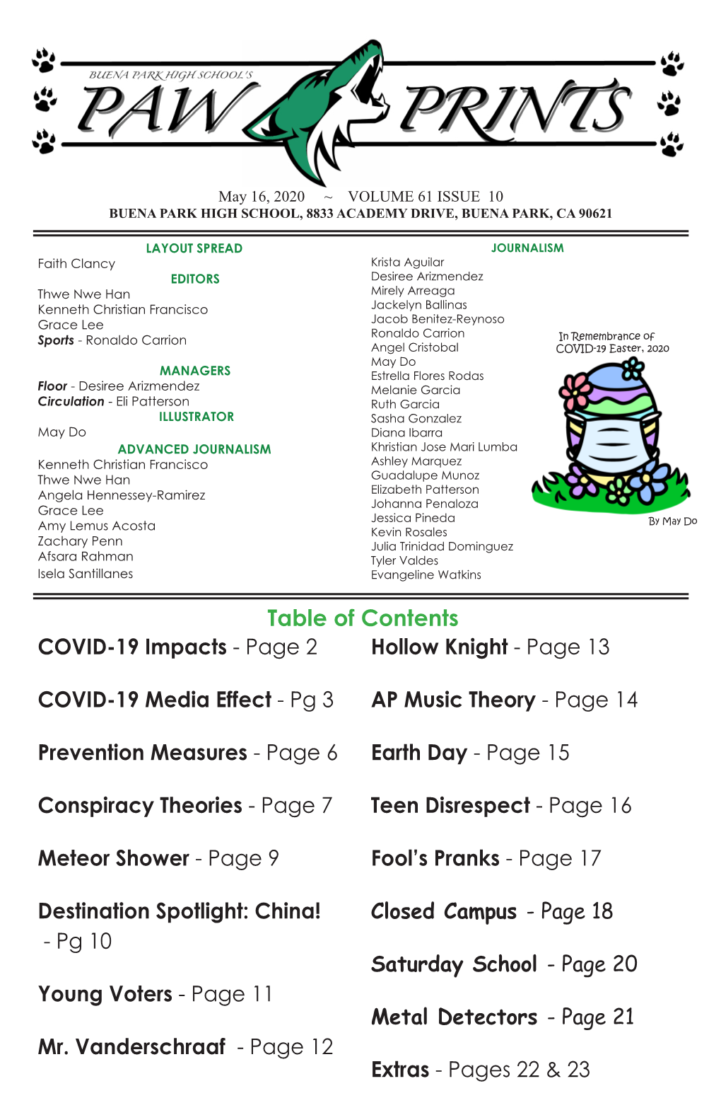 Table of Contents COVID-19 Impacts - Page 2 Hollow Knight - Page 13