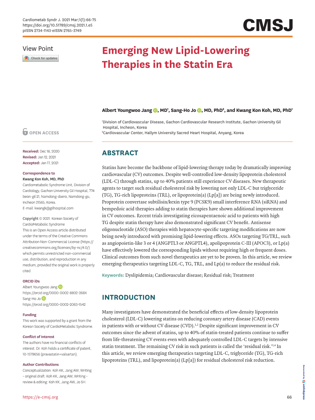 Emerging New Lipid-Lowering Therapies in the Statin Era