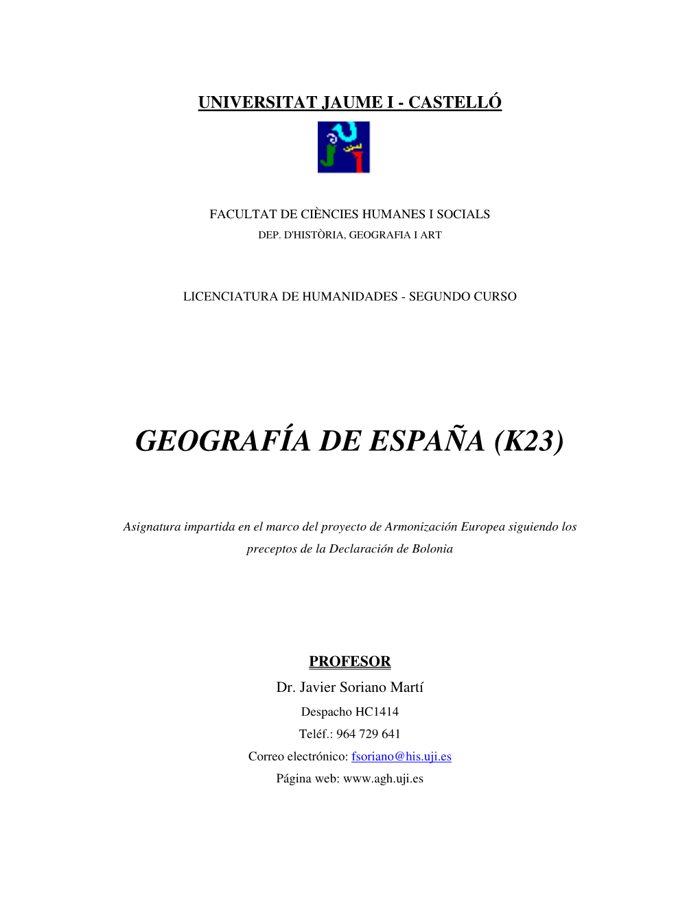 Geografía De España (K23)