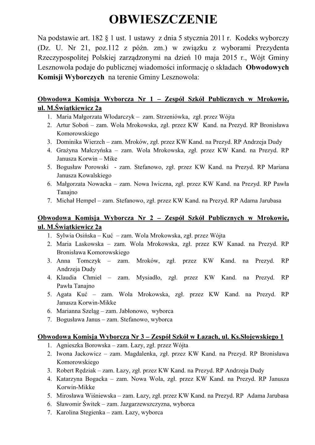 Wybory-Prezydenta-Rp-2015-Obwieszczenie-Powolanie-Okw.Pdf