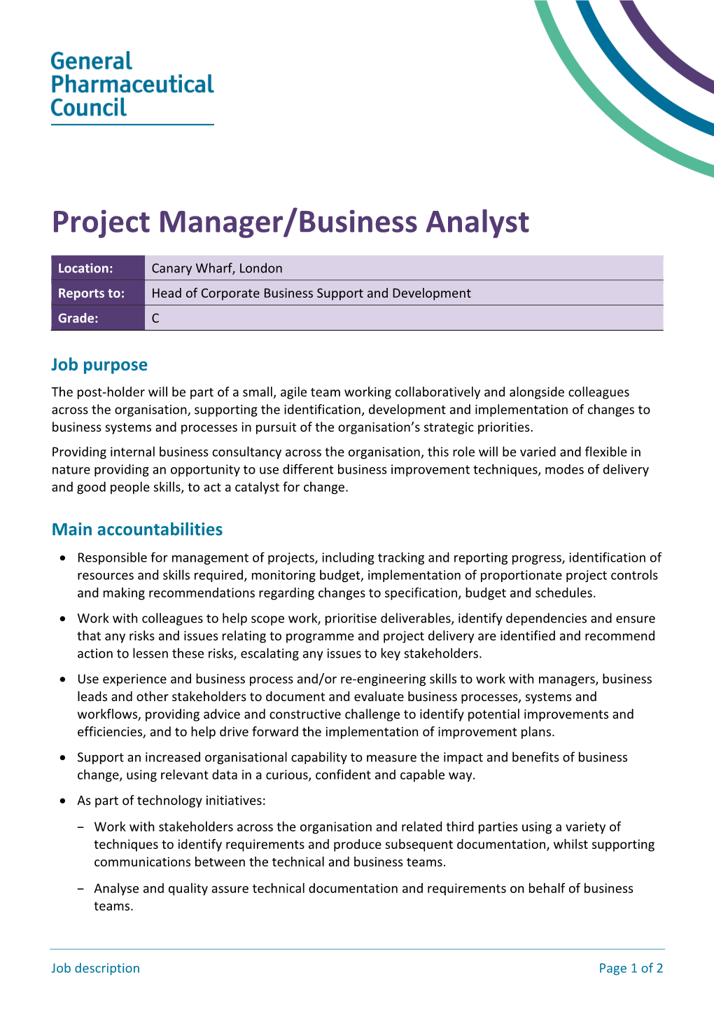 Project Manager/Business Analyst