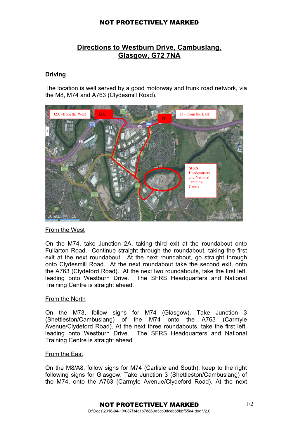 Directions to Westburn Drive, Cambuslang