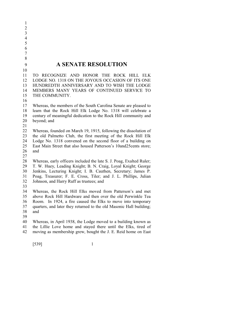 2015-2016 Bill 539 Text of Previous Version (Mar. 10, 2015) - South Carolina Legislature Online