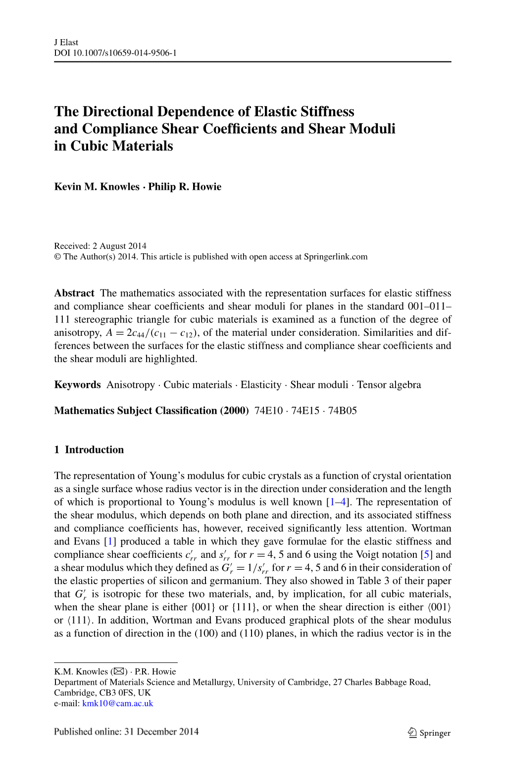 The Directional Dependence of Elastic Stiffness and Compliance Shear Coefﬁcients and Shear Moduli in Cubic Materials