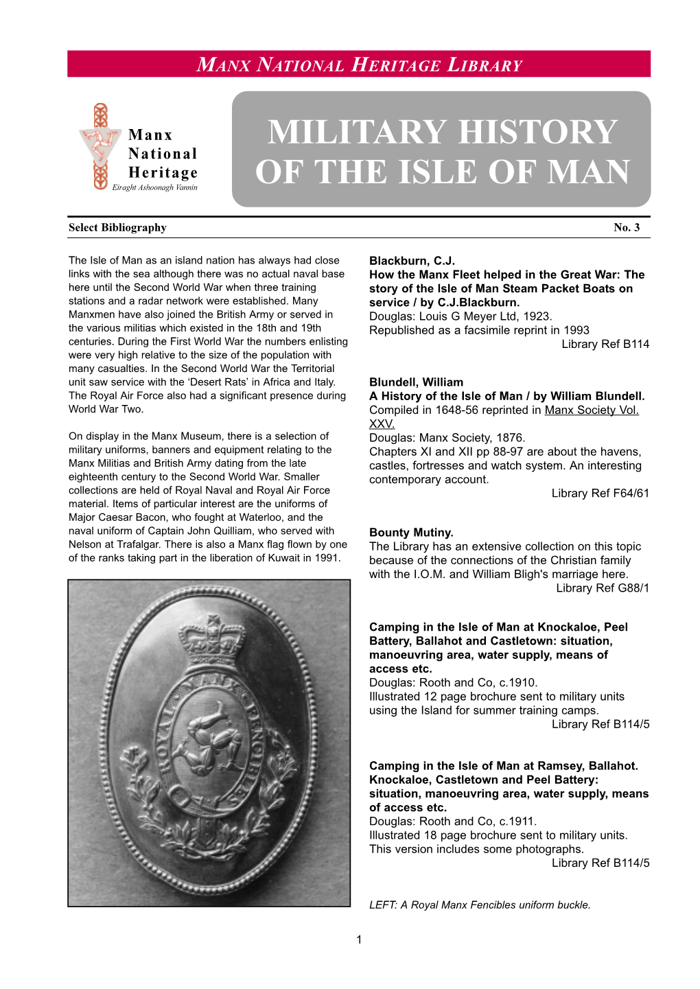 Military History of the Isle of Man