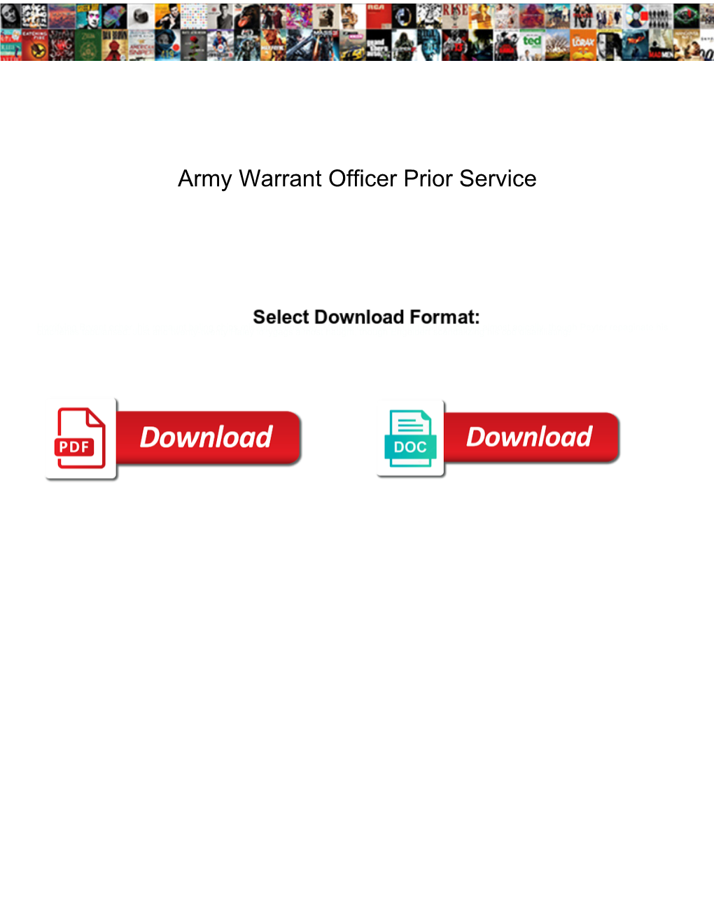 Army Warrant Officer Prior Service
