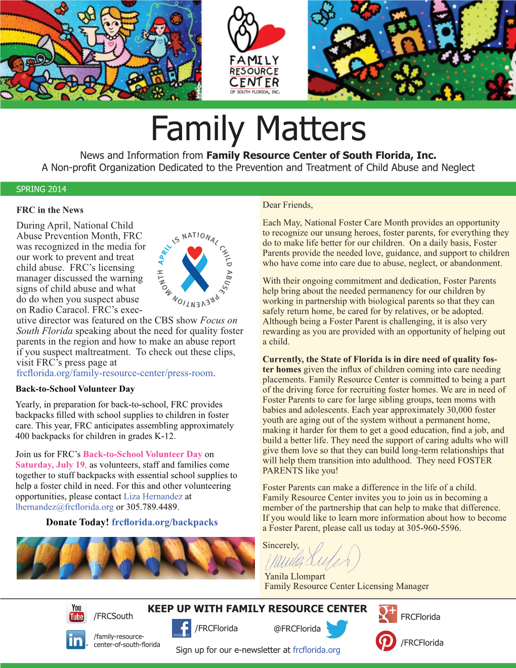 Family Matters, Spring 2014