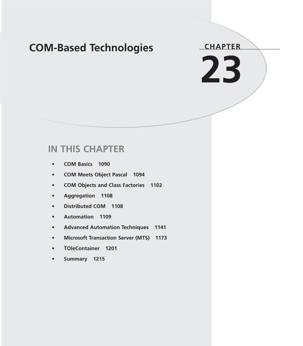 COM-Based Technologies CHAPTER 23