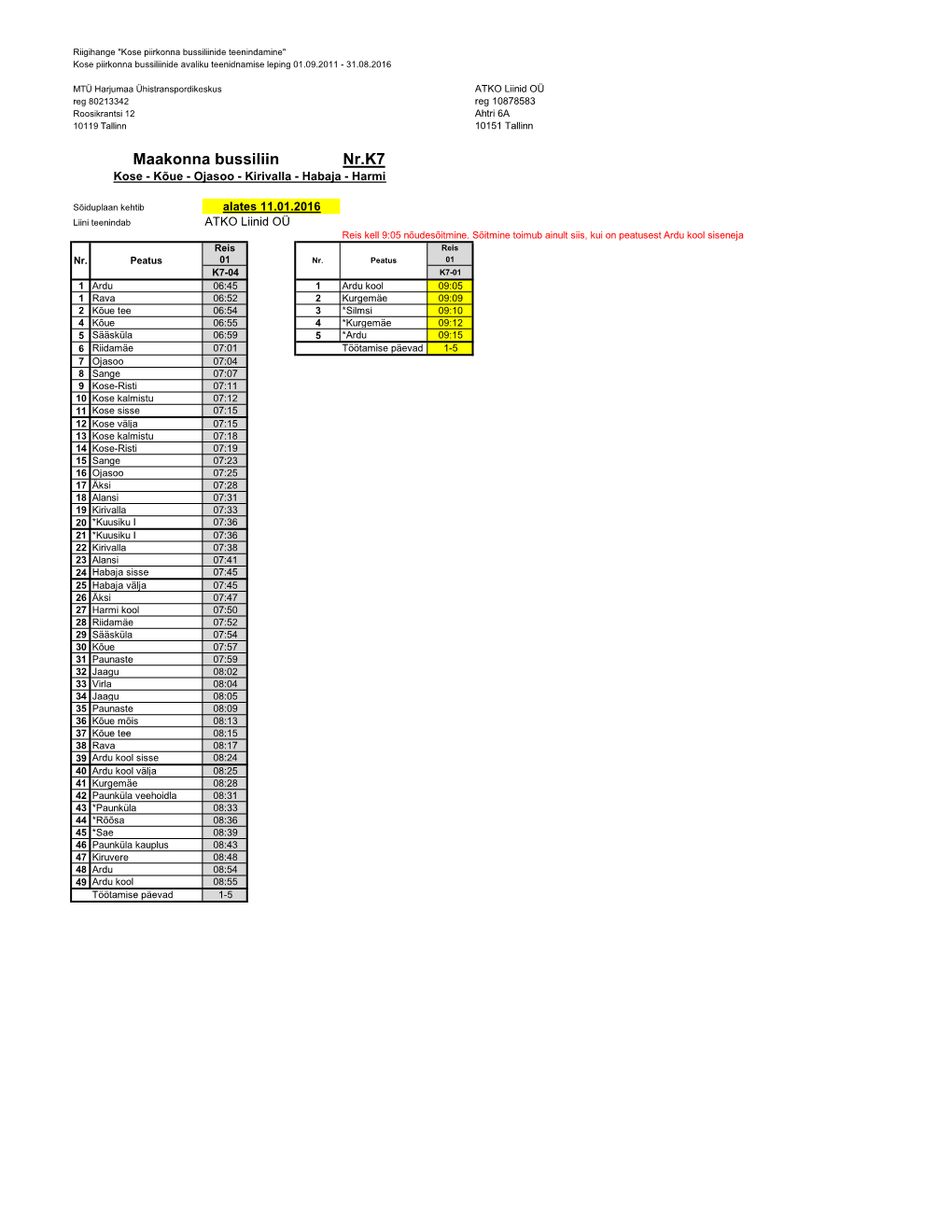 01B-Schedule for Line, Version 1.3.0724