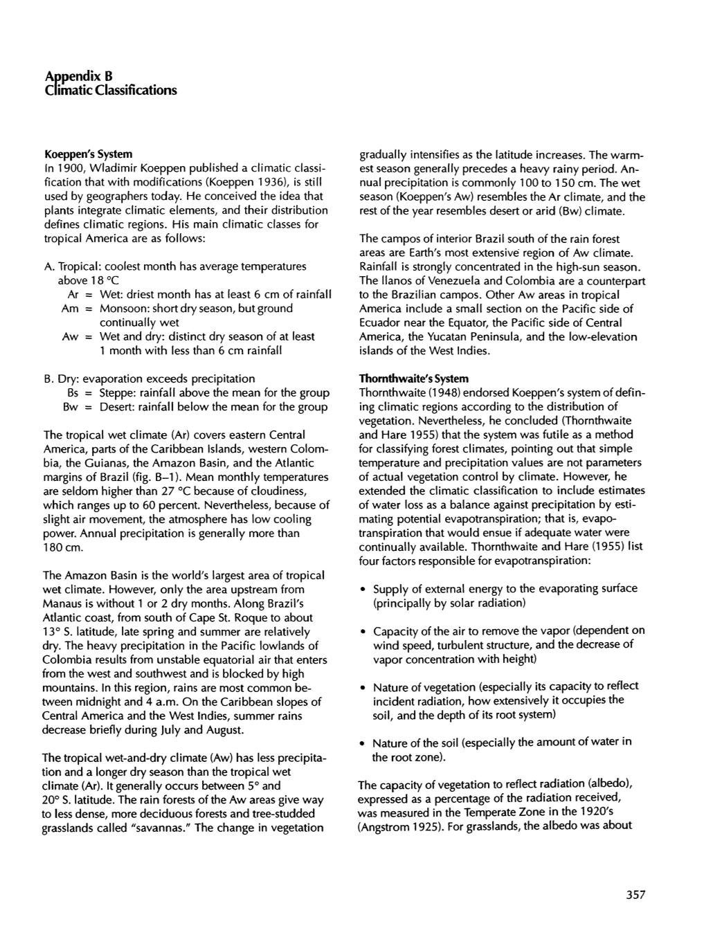 Appendix B Climatic Classifications Koeppen'ssystem Gradually