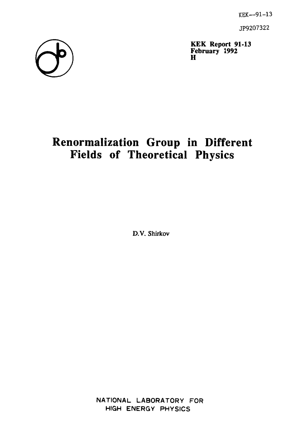 Renormalization Group in Different Fields of Theoretical Physics