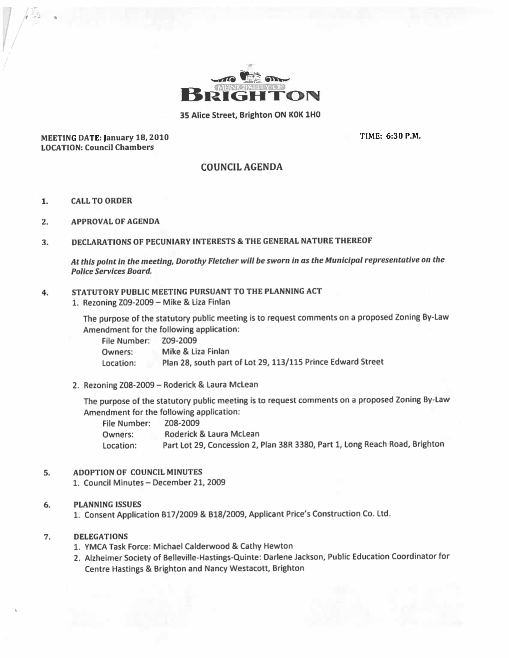 Council Agenda