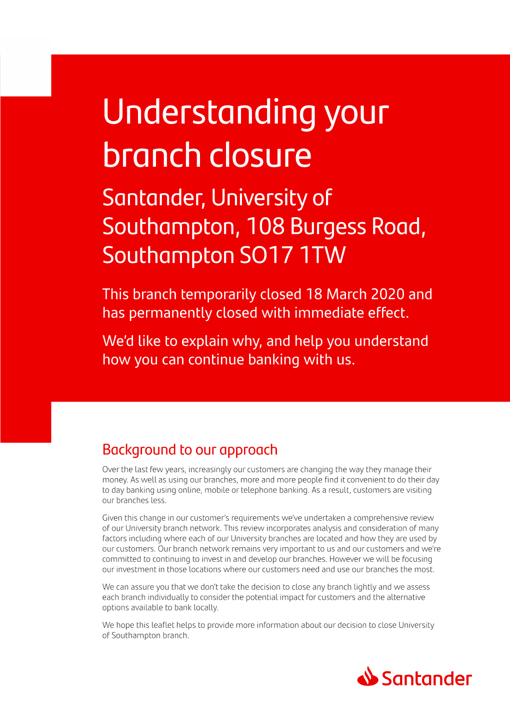 Southampton University Closure OCT20