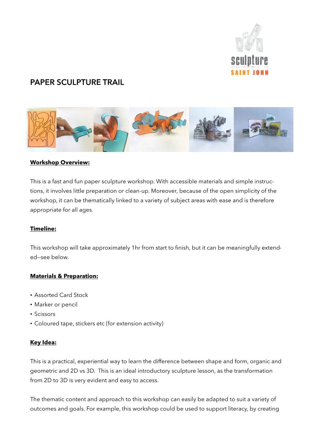 Paper Sculpture Trail Draft