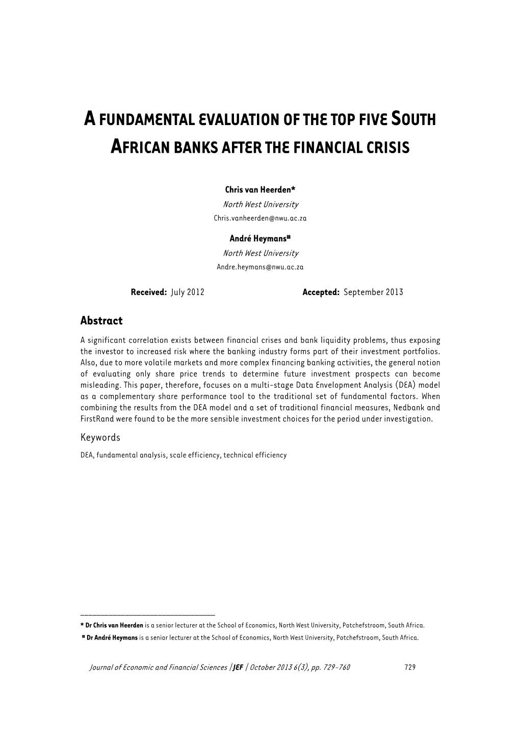 Afundamental Evaluation of the Top Five South