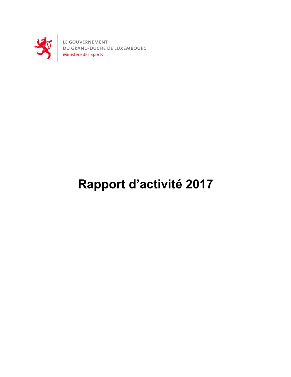 Rapport D'activité 2017