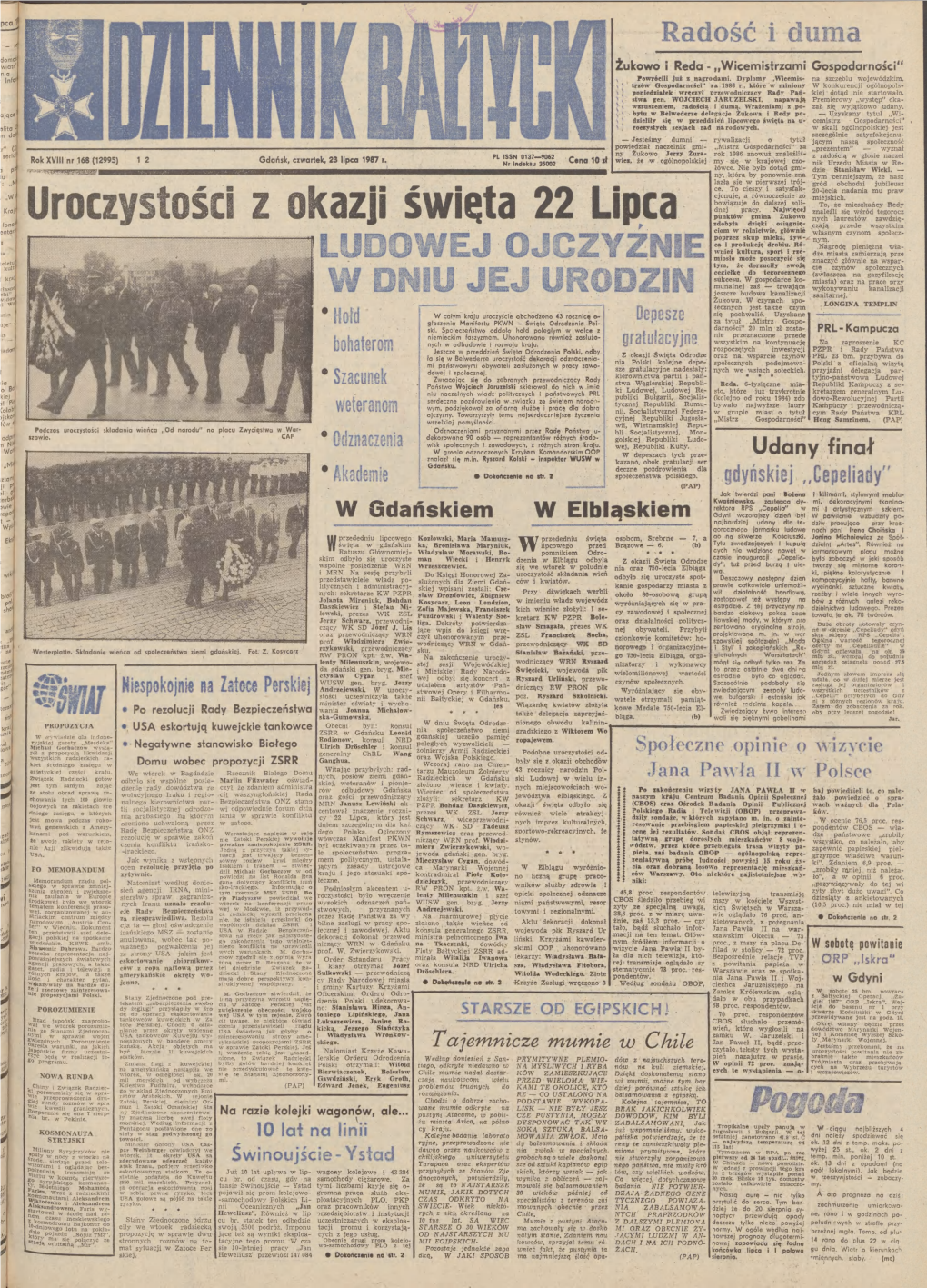 Uroczystości Z Okazji Święta 22 Lipca Zdobyła Dzięki Osiągnię­ Czają Przede Wszystkim Ciom W Rolnictwie, Głównie Własnym Czynom Społecz­ Poprzez Skup Mleka, Zyw-X Nym