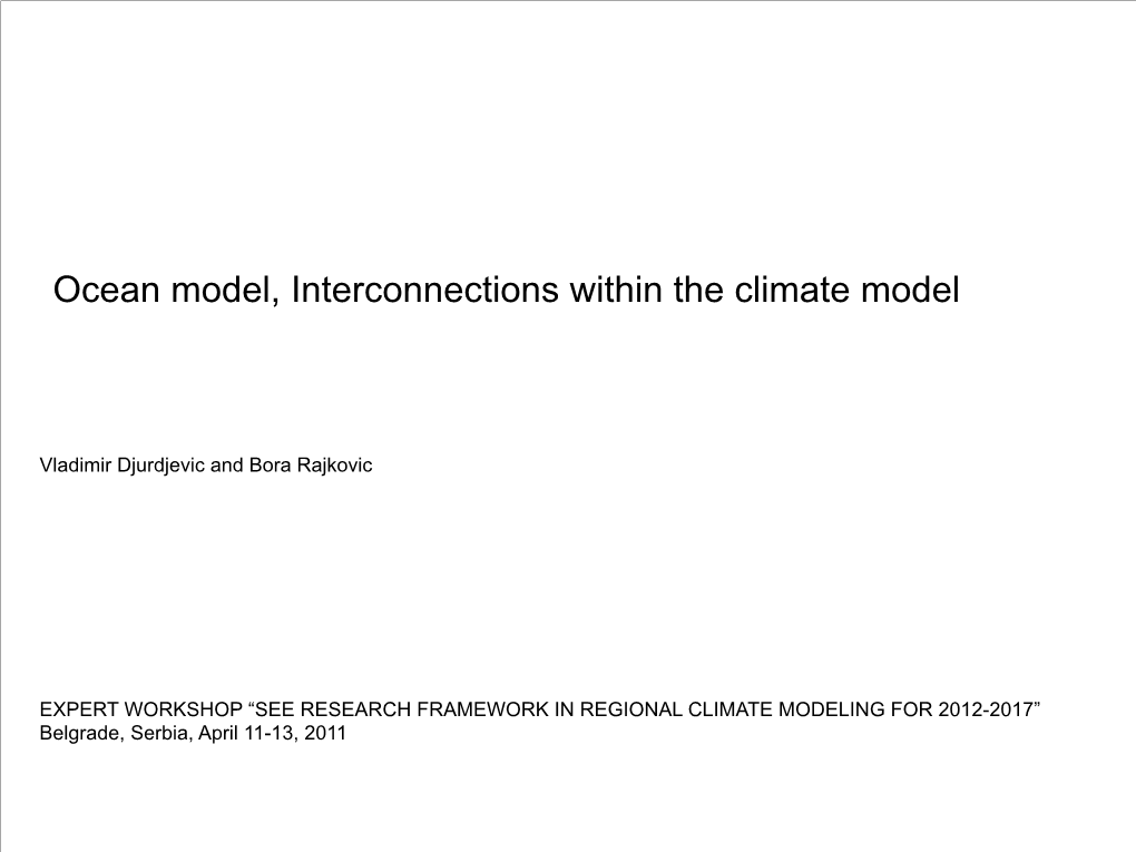 Ocean Model, Interconnections Within the Climate Model