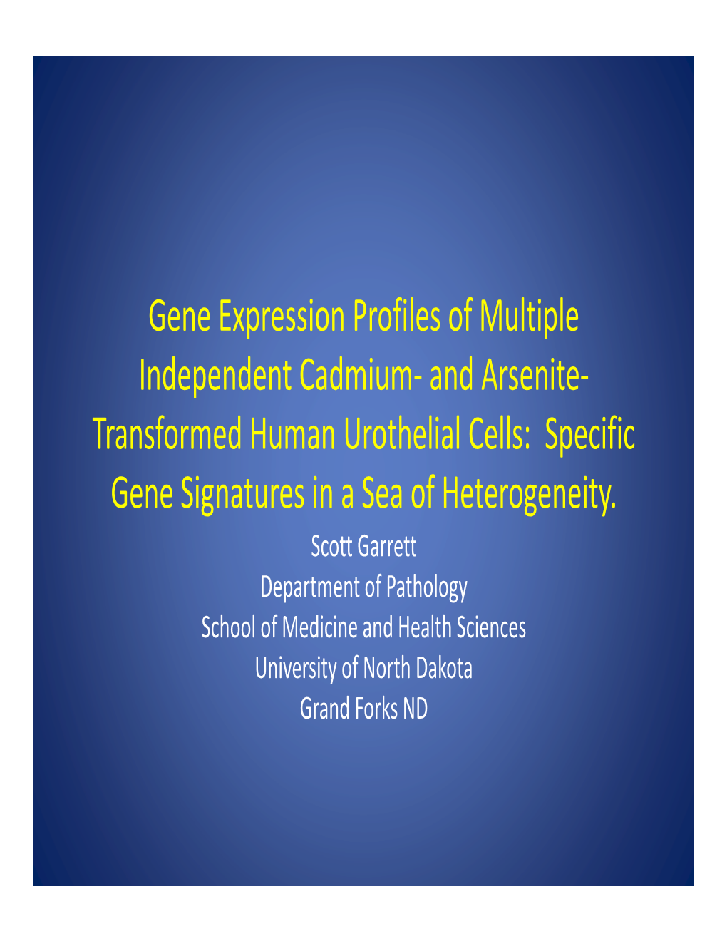 Gene Expression Profiles of Multiple Independent Cadmium- And