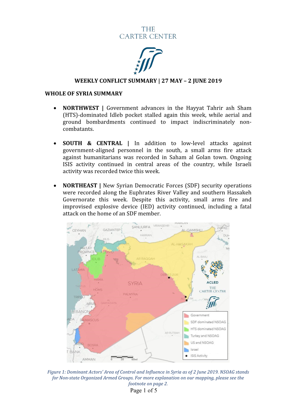 Weekly Conflict Summary | 27 May – 2 June 2019