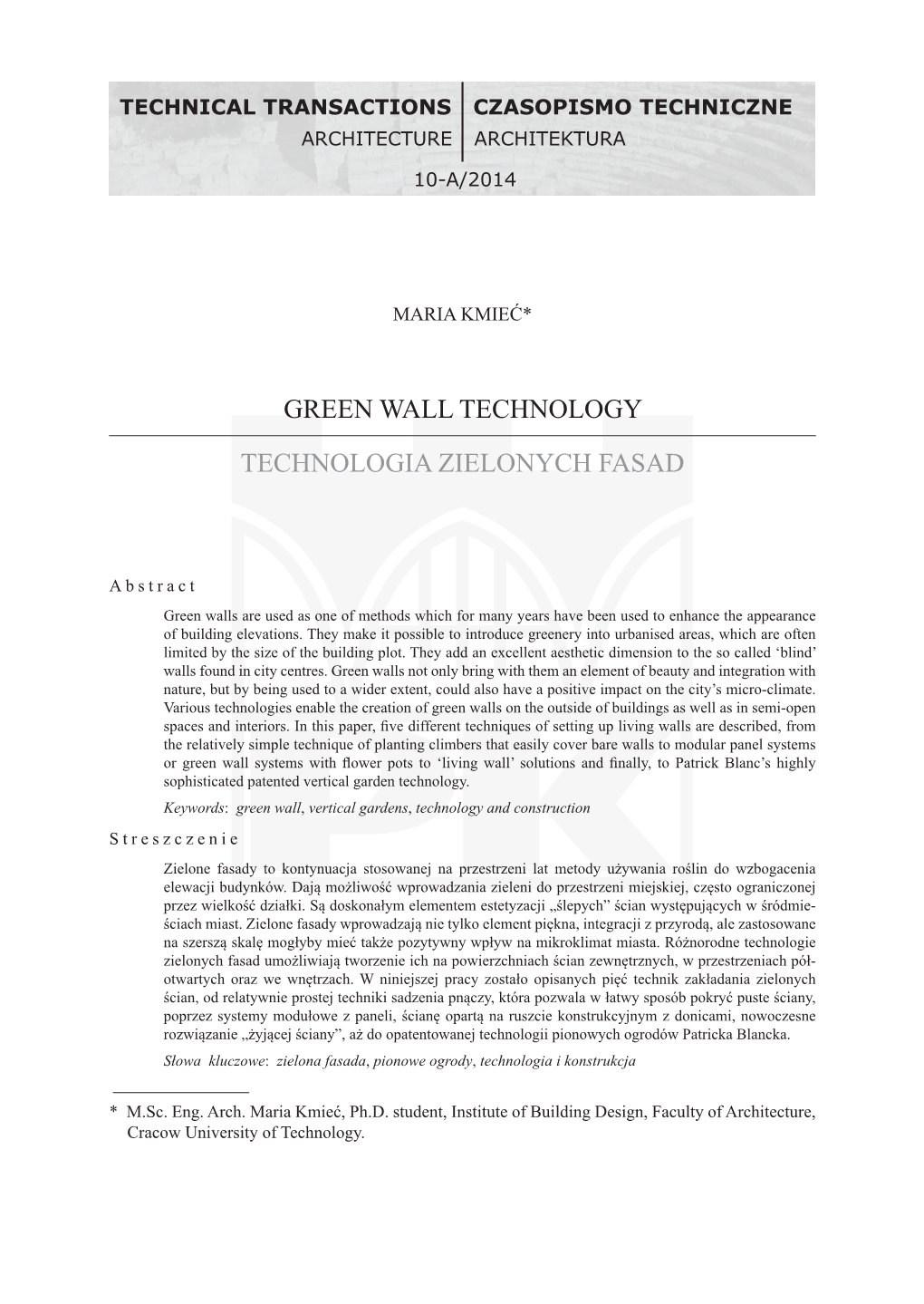 Green Wall Technology Technologia Zielonych Fasad