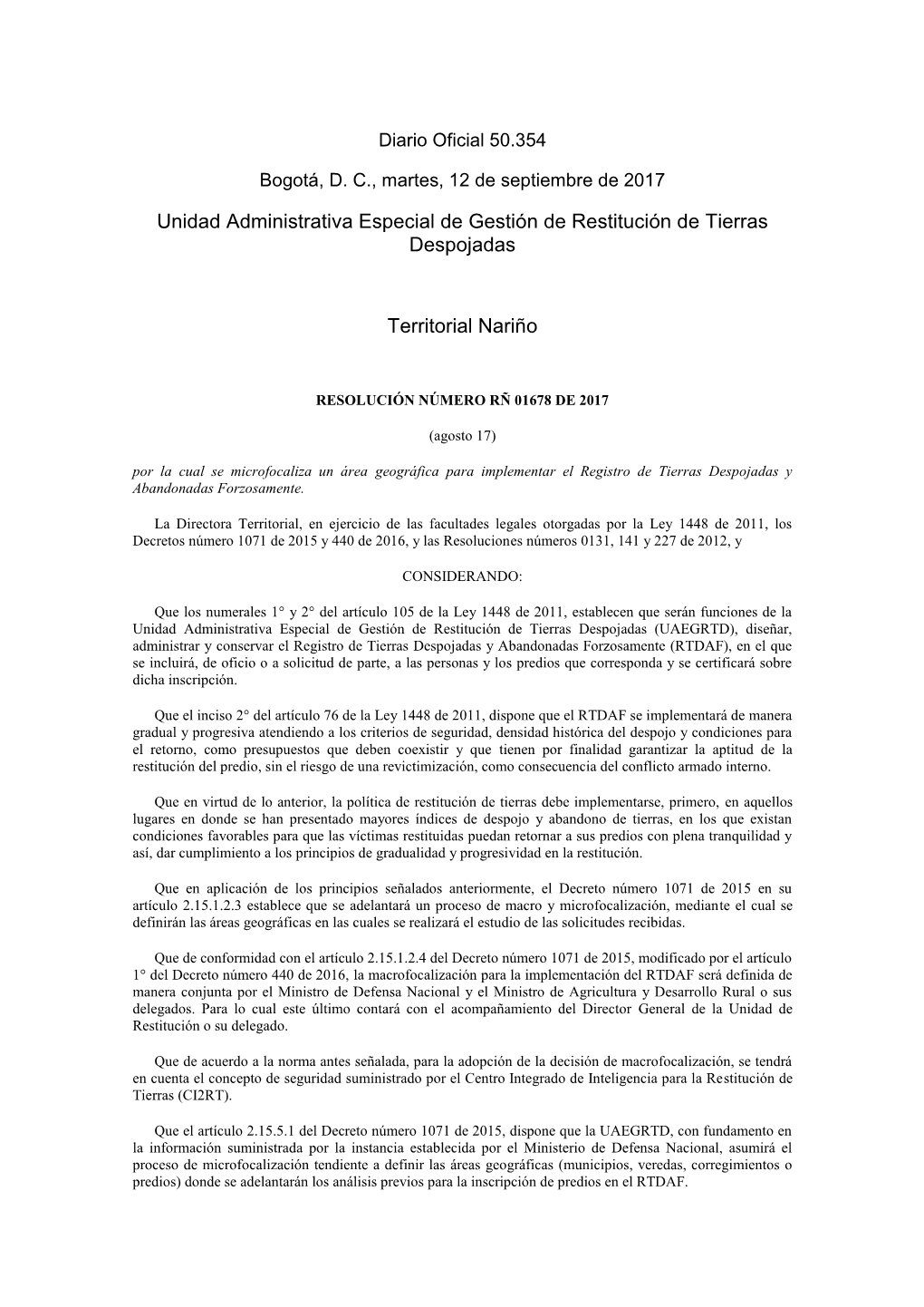 Unidad Administrativa Especial De Gestión De Restitución De Tierras Despojadas