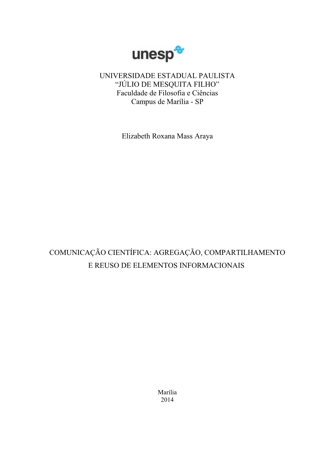 Faculdade De Filosofia E Ciências Campus De Marília - SP