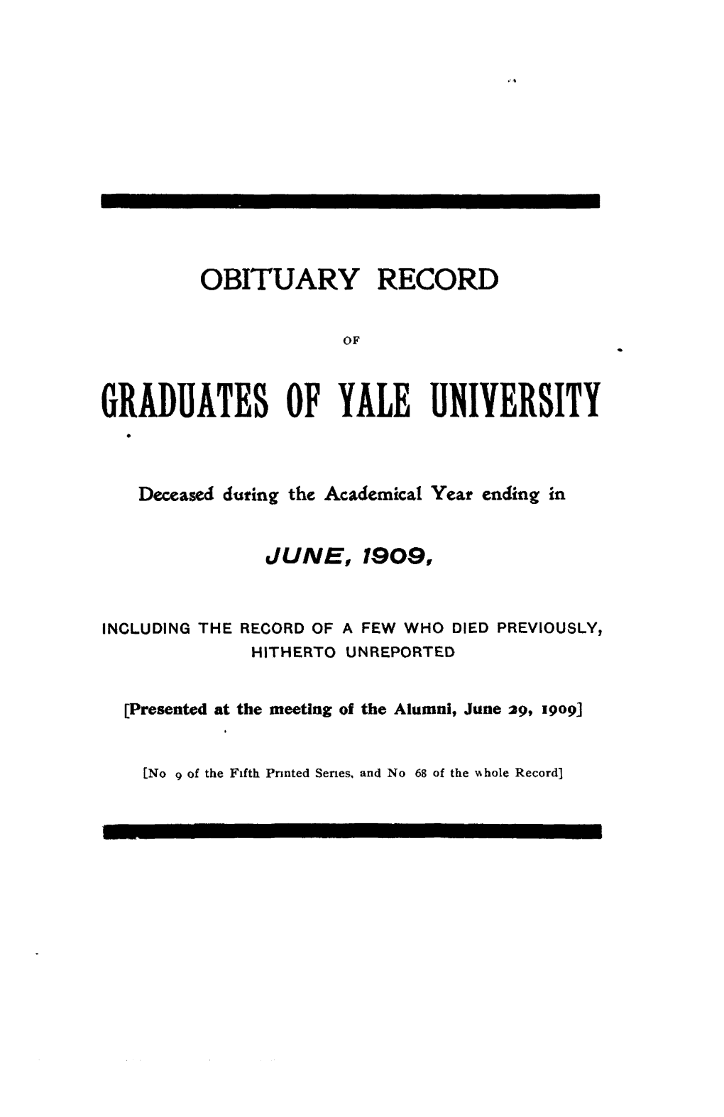 1908-1909 Obituary Record of Graduates of Yale University